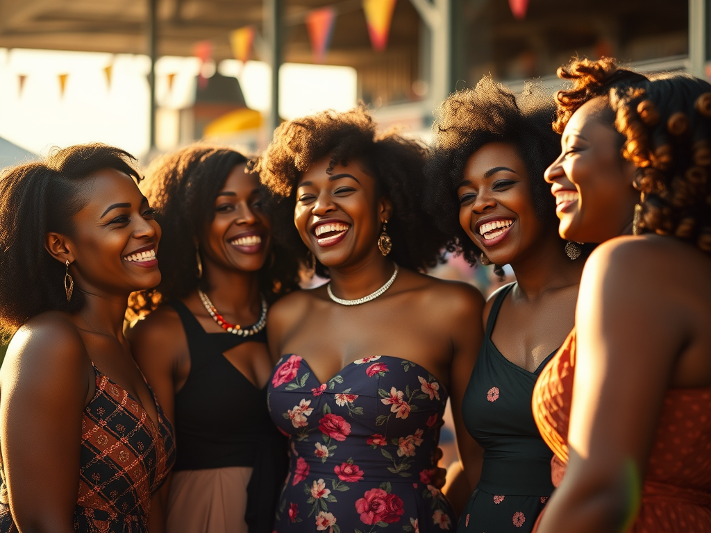 group of happy black women